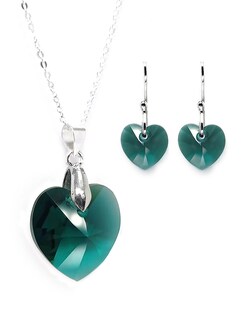 Foto 1 | Foto 1 | Collar y Aretes Zvezda Heart Emerals con Plata