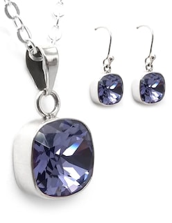 Foto 1 | Foto 1 | Collar y Aretes Zvezda Cushion Tanzanite con Plata