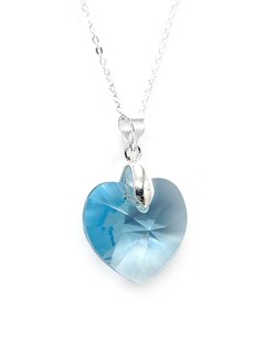 Foto 2 | Foto 2 | Collar y Aretes Zvezda Heart Aquamarine con Plata