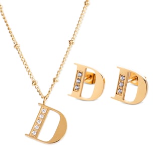 Foto 1 | Foto 1 | Collar con Aretes Letra D Luckyly color Dorado