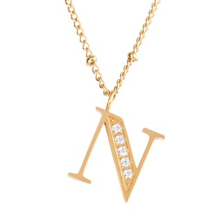 Foto 2 | Foto 2 | Collar y Aretes Luckyly Baño de Oro 18k Letra N