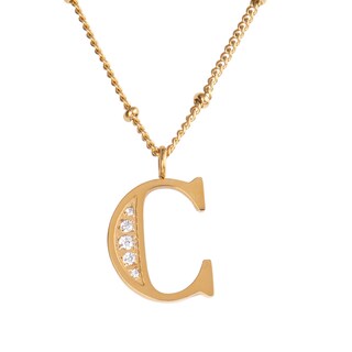 Foto 2 | Foto 2 | Collar y Aretes LuckyLy Baño de Oro 18K Letra C para Mujer