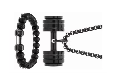 Foto 5 | Foto 5 | Collar y Pulsera Mancuerna de Acero Inoxidable Negro