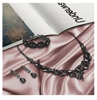 Foto 3 | Foto 3 | Conjunto De Joyas Para Mujer Collar Y Aretes Y Pulsera Negro