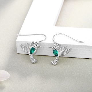 Foto 3 | Foto 3 | Pendientes Colibrí De Plata 925 Con Circonita Para Mujer - Venta Internacional.