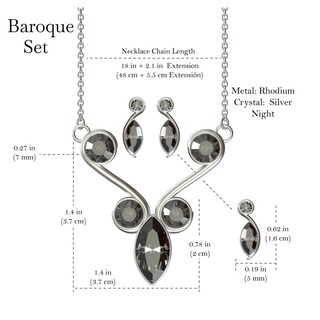 Foto 2 | Foto 2 | Juego De Collar Y Aretes Barroco Bañado En Rodio Con Cristales Swarovski - Elegancia Clásica Con Toque Moderno