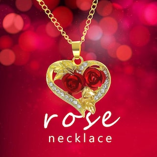 Foto 4 | Foto 4 | Juego De Collares Huoguo Con Colgante De Rosa En Forma De Corazón Con Rubí Para Mujer - Venta Internacional.