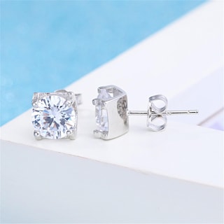 Foto 4 | Foto 4 | Pendientes Huoguo Bañados En Plata Con Circonitas Huecas En Forma De Corazón - Venta Internacional.