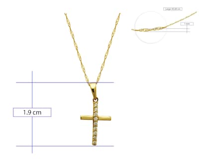 Foto 5 | Foto 5 | Collar Horoz MI92 color Dorado Gargantilla con Cruz Oro 10 K 40 CM