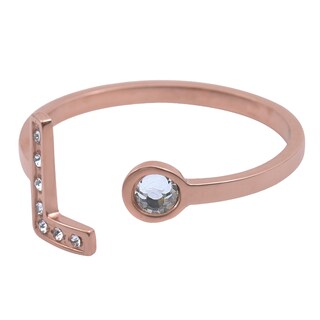 Foto 2 | Foto 2 | Anillo LuckyLy Baño de Oro Rosa 18k y Zirconia Cúbica Layla Letra L para Mujer
