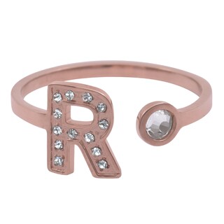 Foto 1 | Foto 1 | Anillo LuckyLy Baño de Oro Rosa 18k y Zirconia Cúbica Layla Letra R para Mujer