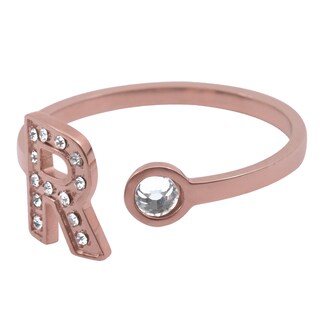 Foto 2 | Foto 2 | Anillo LuckyLy Baño de Oro Rosa 18k y Zirconia Cúbica Layla Letra R para Mujer
