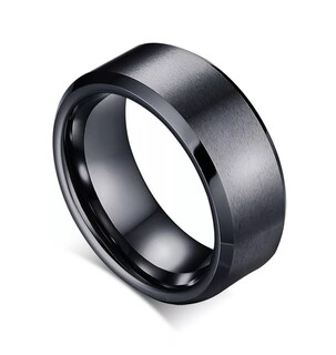 Foto 2 | Foto 2 | Anillo de Titanio Liso Acero Inoxidable Minimalista color Negro