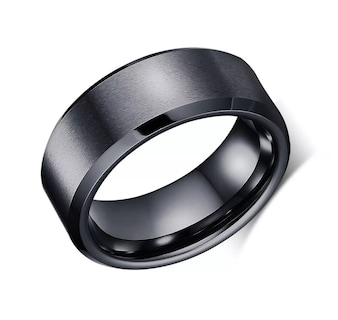 Foto 3 | Foto 3 | Anillo de Titanio Liso Acero Inoxidable Minimalista color Negro