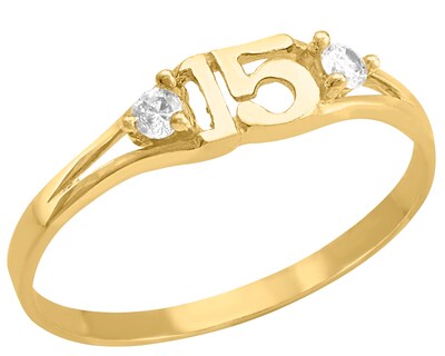 Foto 1 | Foto 1 | Anillo 15 Años Circonias #5 Horoz Oro 10k C1122