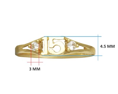 Foto 6 | Foto 6 | Anillo 15 Años Circonias #5 Horoz Oro 10k C1122