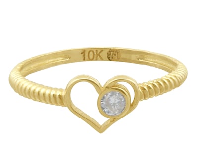 Foto 1 | Foto 1 | Anillo Corazón Con Mini Circonia #7 Horoz 10k Ci235