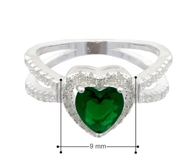 Foto 6 | Foto 6 | Anillo Corazón Verde #7 Horoz Plata .925 Cp32