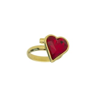 Foto 1 | Foto 1 | Anillo Con Cristal Swarovski En Forma De Corazón Y Baño De Oro - Elegancia Romántica