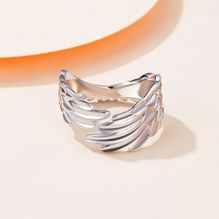 Foto 4 | Foto 4 | Anillo Chulada De Plata .925 En Forma De Alas De Talla Ajustable Y Chapa De Platino