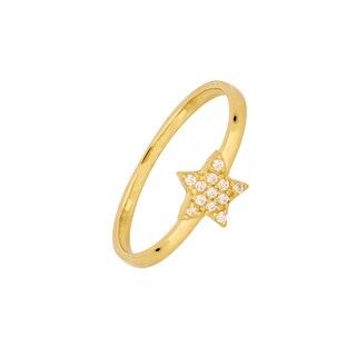 Foto 1 | Foto 1 | Anillo Zekie 7146 Oro 10k Amarillo Estrella Con Zirconias