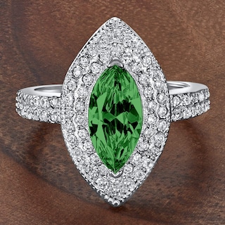 Foto 5 | Foto 5 | Anillo West Coast Jewelry De Plata De Ley Con Circonita Cúbica Verde Esmeralda - Venta Internacional.
