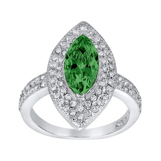 Foto 2 | Foto 2 | Anillo West Coast Jewelry De Plata De Ley Con Circonita Cúbica Verde Esmeralda - Venta Internacional.