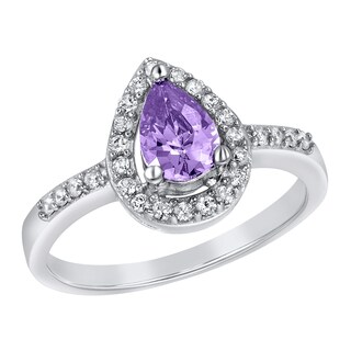 Foto 1 | Foto 1 | Anillo De Plata De Ley Con Amatista Con Circonita Cúbica De West Coast Jewelry, Tamaño 6 - Venta Internacional.