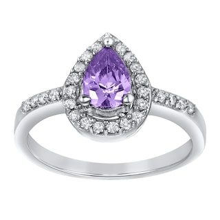 Foto 2 | Foto 2 | Anillo De Plata De Ley Con Amatista Con Circonita Cúbica De West Coast Jewelry, Tamaño 6 - Venta Internacional.