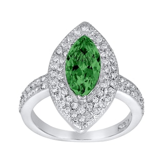 Foto 2 | Foto 2 | Anillo West Coast Jewelry De Plata De Ley Con Circonita Cúbica Verde Esmeralda - Venta Internacional.