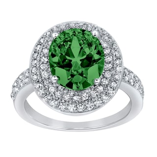 Foto 2 | Foto 2 | Anillo West Coast Jewelry De Plata De Ley Con Circonita Cúbica Verde Esmeralda - Venta Internacional.