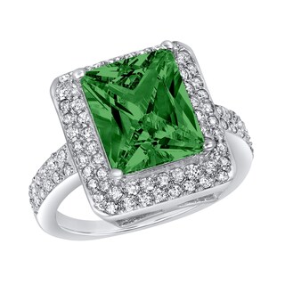 Foto 1 | Foto 1 | Anillo West Coast Jewelry De Plata De Ley Con Circonita Cúbica Verde Esmeralda - Venta Internacional.
