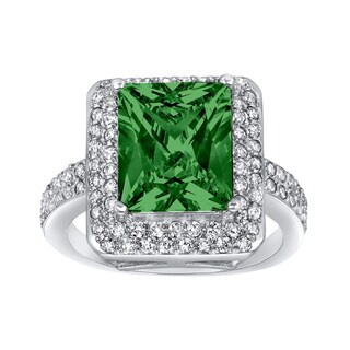 Foto 2 | Foto 2 | Anillo West Coast Jewelry De Plata De Ley Con Circonita Cúbica Verde Esmeralda - Venta Internacional.
