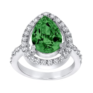 Foto 2 | Foto 2 | Anillo West Coast Jewelry De Plata De Ley Con Circonita Cúbica Verde Esmeralda - Venta Internacional.