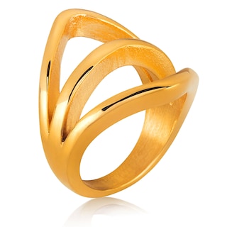 Foto 2 | Foto 2 | Anillo West Coast Jewelry Elya Split Band De Acero Chapado En Oro - Venta Internacional