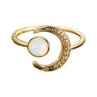 Foto 1 | Foto 1 | Anillo Huoguo Para Mujer Ajustable En Forma De Luna Plata Con Circonitas Plata 925 - Venta Internacional.