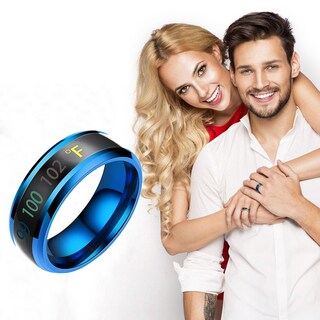 Foto 2 | Foto 2 | Anillo De Pareja Huoguo Magic Mood Con Pantalla De Temperatura Azul - Venta Internacional.