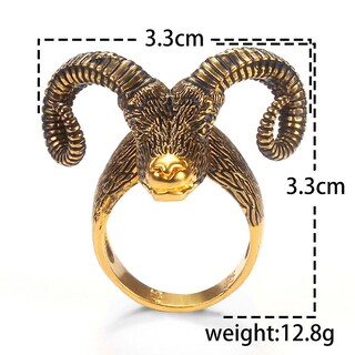 Foto 3 | Foto 3 | Anillo Huoguo Personality Con Cabeza De Oveja Diseño Retro Aleación Animal - Venta Internacional.