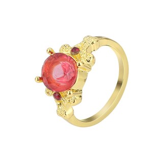 Foto 2 | Foto 2 | Anillo De Boda Huoguo Chapado En Oro Con Zafiro Redondo Para Mujer - Venta Internacional.
