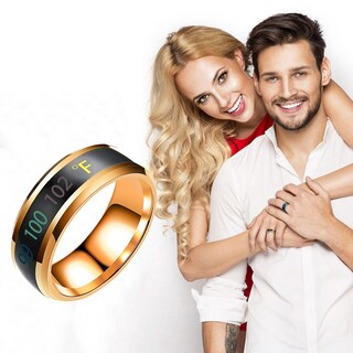 Foto 2 | Foto 2 | Anillo De Pareja Huoguo Magic Mood Con Pantalla De Temperatura Azul - Venta Internacional.