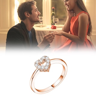 Foto 2 | Foto 2 | Anillo Huoguo Exquisito Corazón De Melocotón Hueco De Cobre Para Mujer - Venta Internacional.