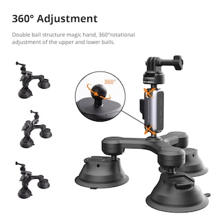 Foto 3 | Foto 3 | Soporte de Succión Pgytech Caplock Triple Para Dji Osmo Action - Venta Internacional