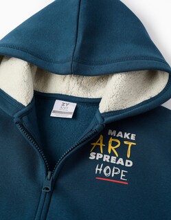 Foto 2 | Foto 2 | Chaqueta Con Capucha Perchada Para Niño Art Turquesa Zippy