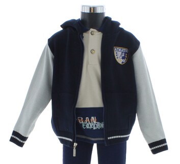 Foto 2 | Foto 2 | Chamarra Para Niño Chicos Olé 2994 Azul Y Gris Con Capucha