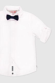 Foto 3 | Foto 3 | Camisa de Lino Boboli Blanca con Moño Slim Fit para Niño