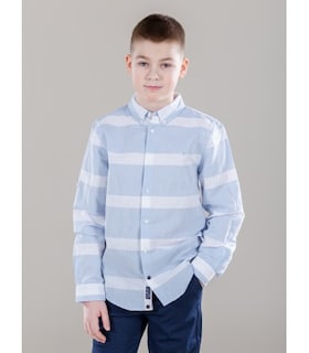 Foto 4 | Foto 4 | Camisa de Lino Boboli Azul a Rayas para Niño