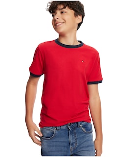 Foto 3 | Foto 3 | Camiseta Tommy Hilfiger De Manga Corta Para Niños, 100% Algodón, 7 Años - Venta Internacional.
