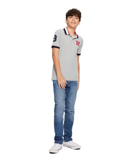 Foto 2 | Foto 2 | Polo Tommy Hilfiger Para Niños, Manga Corta, Gris Mate, 3y - Venta Internacional.