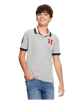 Foto 3 | Foto 3 | Polo Tommy Hilfiger Para Niños, Manga Corta, Gris Mate, 3y - Venta Internacional.