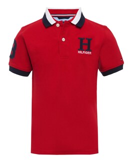 Foto 1 | Foto 1 | Polo Tommy Hilfiger De Manga Corta Para Niños De 10 A 12 Años, Color Rojo - Venta Internacional.